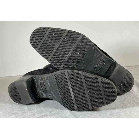 La Canadienne Black Suede Double Side Zipper Rubber Sole Bootie Size 9 - Picture 7 of 8